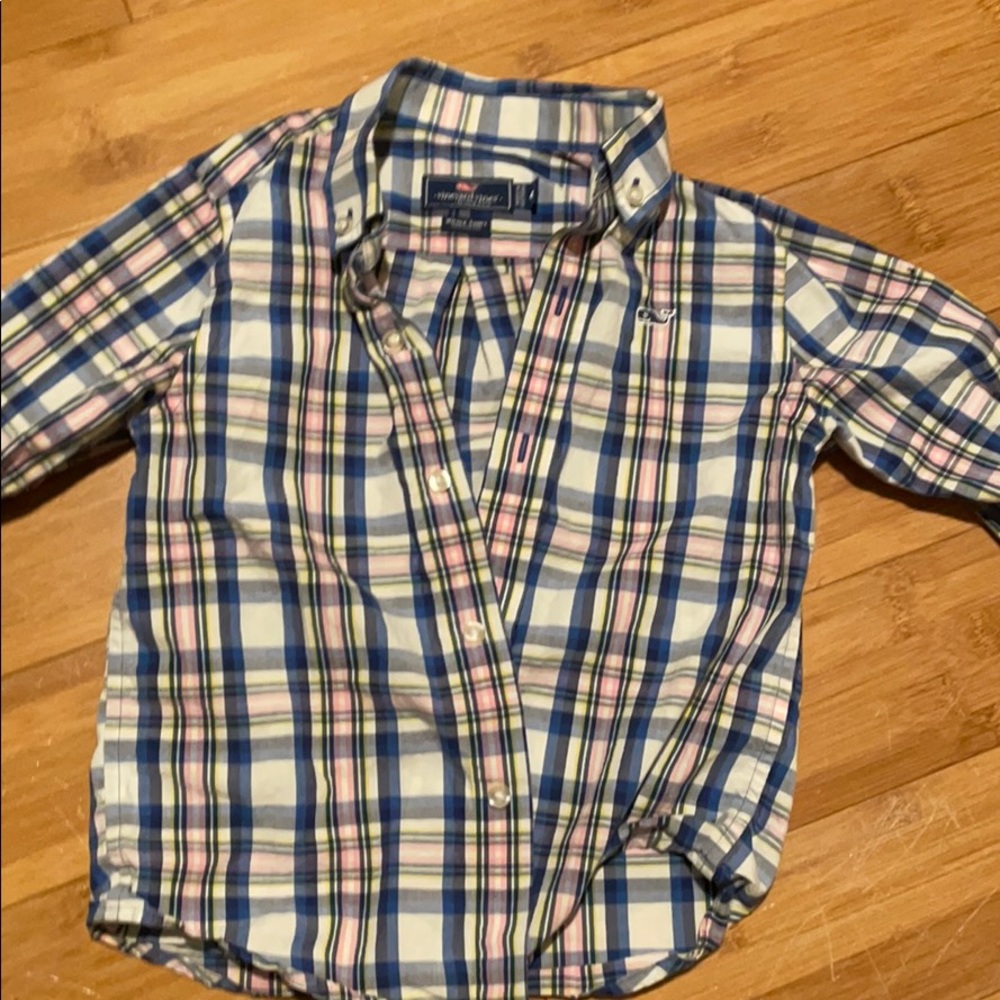 4t plaid button down vineyard vines shirt